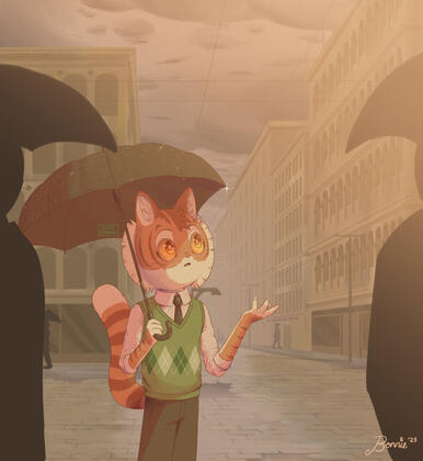 Fanart of Calvin "Freckle" McMurrary from Lackadaisy (May 2023)