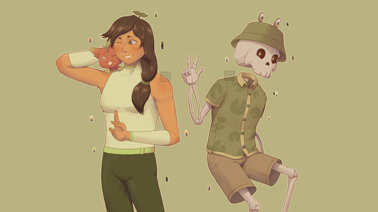 Birthday gift art for ClTRONA and SyoBones (May 2023)